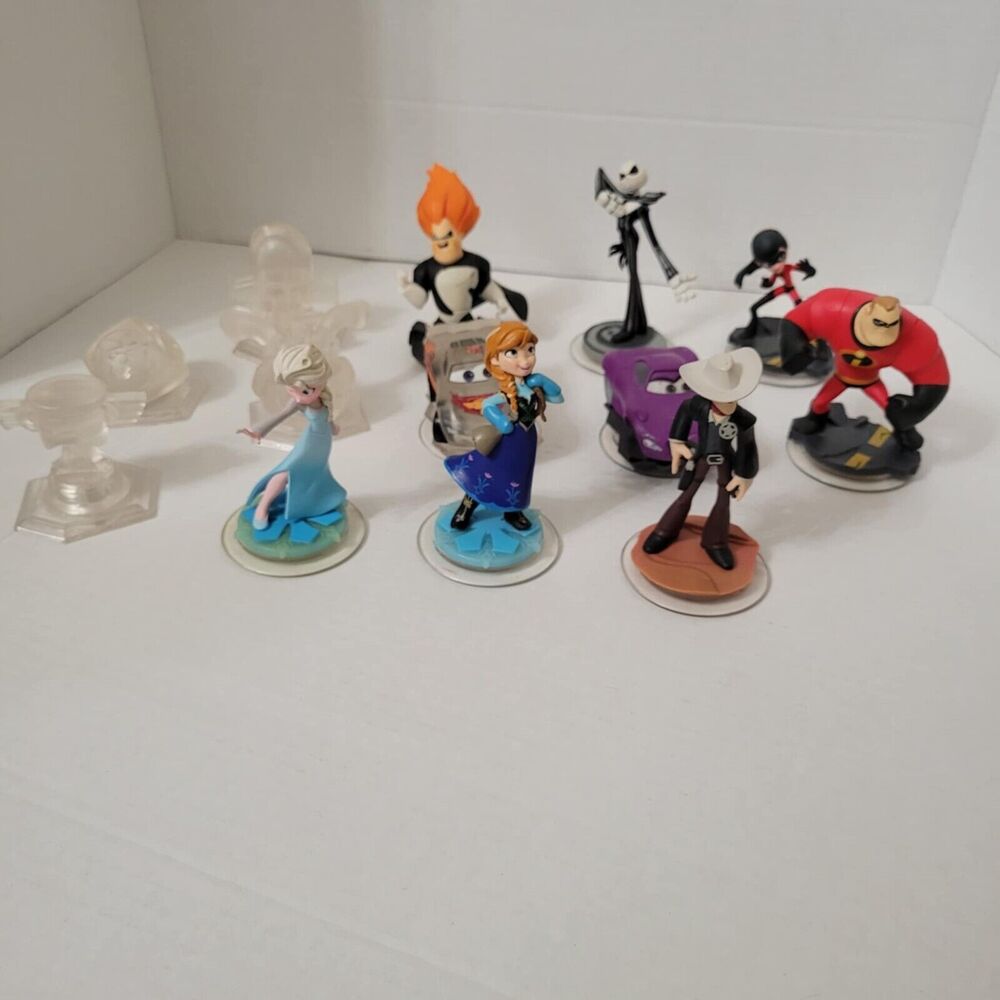 Disney Infinity Figure Lot of 13 Elsa Anna Syndrome Jack Lone Ranger Crystal